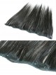 12" Straight Black 100% Human Hair Clip In Hair Extensions