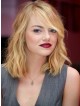 Emma Stone's Trendy Blonde Wavy Human Hair Wig