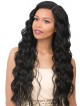 Goddess long water weave black layered human hair wigs middle part