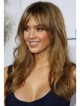 Jessica Alba Hot Sale Long Atrractive Natural Light Brown 18 Inches Top Quality Synthetic Hair Wig