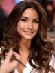 Lily Aldridge Long Brown Lace Front Human Hair Wig