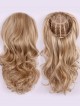 Long Curly Synthetic Blonde 3/4 Cap Wig