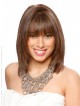 Mid Length Synthetic Straight Hair Wig with Bangs