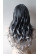 Lace Front Grey Long Wavy Synthetic Hair Wig
