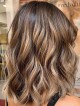 Ombre Color Wavy Human Hair Wigs for White Women