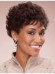 Pixie short brown curly hairstyle human hair wigs