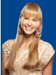 6" Straight Blonde Heat Friendly Synthetic Hair Capless Bangs