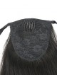 22" Straight Black 100% Human Hair Drawstring Ponytails