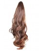 18" Wavy Brown Heat Friendly Synthetic Hair Claw Clip Ponytails