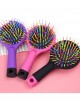 Rainbow Purple Brush Perm Wave Straight Beauty Comb with Mirror