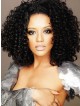 Shiny sexy curly hairstyle black medium afro wigs