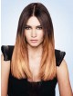 Simple Capless Human Hair Celebrity Long Straight Wigs