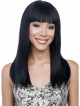 Soft human hair wigs Straight full lace with bangs