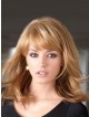 Shoulder Length Straight Hair Wig With Bangs Synthetic Wig 