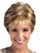 Women's Synthetic Short Straight Lace Front Mono Top Hair Wig With Bangs