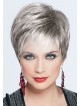 Grey Straight Cropped Hair Wig With Bangs