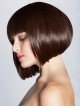 Short Straight Capless Wig With Full Bangs