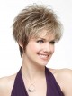 Short Fluffy Straight Synthetic Wig With Bangs