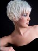 Grey Short Synthetic Hair Wig With Bangs