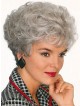Grey Short Curly Synthetic Hair Wig 