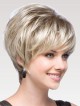 Lace Front Short Wavy Grey Wig With Bangs