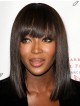 Shoulder Length Cut Straight Hair Wig With Full Bangs