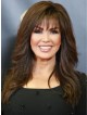 Young Marie Osmond Long Brown Synthetic Hair Wig